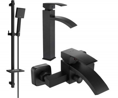 Mexen si bra DQ45  set de cada ,  negru  - 745113DQ45-70