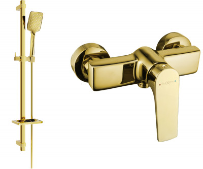 Mexen Lynx DQ62  baterie de  dus  cu set de  dus  ,  auriu  - 74594DQ62-50