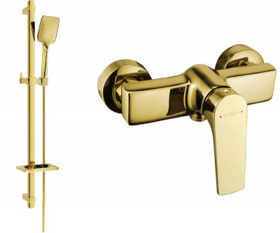 Mexen Lynx DQ62  baterie de  dus  cu set de  dus  ,  auriu  - 74594DQ62-50