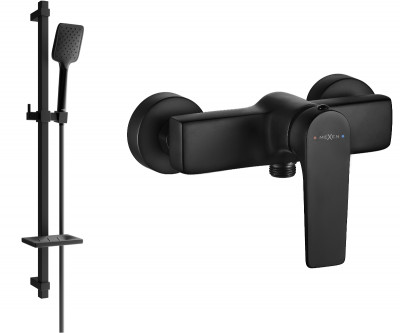 Mexen Lynx DQ62  baterie de  dus  cu set de  dus  ,  negru  - 74594DQ62-70