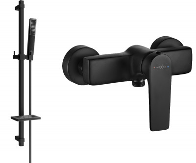 Mexen Lynx DQ72  baterie de  dus  cu set de  dus  ,  negru  - 74594DQ72-70