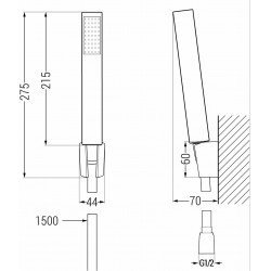 Mexen si bra R77 baterie Cada cu set de  dus  , chrom - 74513R77-00