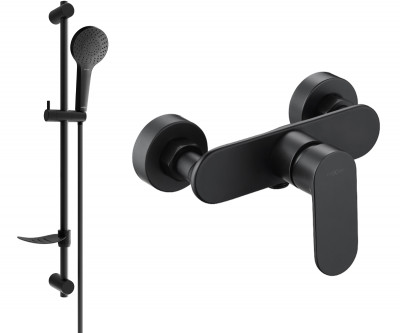 Mexen si lo DF05  baterie de  dus  cu set de  dus  ,  negru  - 7134R05-70