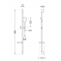 Mexen Zero DS62  set de  dus , chrom - 71104DS62-00