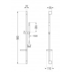 Mexen Zero DS70  set de  dus , chrom - 71104DS70-00