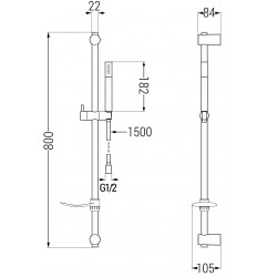 Mexen Zero DF70  set de  dus , chrom - 71104DF70-00