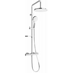 Mexen KX05  Set de  dus  montat pe perete cu cap de  dus  cu efect de ploaie si  baterie termostatica  ,  chrom/alb - 771500591-00 Baterie de dus 467680 Mexen