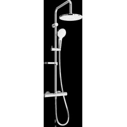 Mexen KX05  Set de  dus  montat pe perete cu cap de  dus  cu efect de ploaie si  baterie termostatica  ,  chrom/alb - 771500591-00 Baterie de dus 467680 Mexen