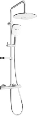 Mexen KX17  Set de  dus  montat pe perete cu cap de  dus  cu efect de ploaie si  baterie termostatica  ,  chrom/alb - 771501791-02