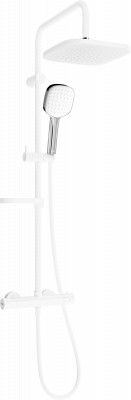 Mexen KX33  Set de  dus  montat pe perete cu cap de  dus  cu efect de ploaie si  baterie termostatica  ,  alb/chrom - 771503391-21