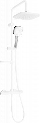 Mexen KX33  Set de  dus  montat pe perete cu cap de  dus  cu efect de ploaie si  baterie termostatica  ,  alb/chrom - 771503391-21