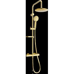 Mexen KX40  Set de  dus  montat pe perete cu cap de  dus  cu efect de ploaie si  baterie termostatica  ,  auriu - 771504091-50