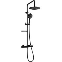 Mexen KX67  Set de  dus  montat pe perete cu cap de  dus  cu efect de ploaie si  baterie termostatica  ,  negru - 771506791-70 Baterie de dus 467680 Mexen