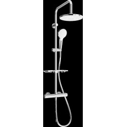 Mexen KT05  Set de  dus  montat pe perete cu cap de  dus  cu efect de ploaie si  baterie termostatica  ,  chrom/alb - 771500593-00 Baterie de dus 467680 Mexen