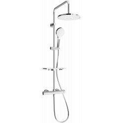 Mexen KT05  Set de  dus  montat pe perete cu cap de  dus  cu efect de ploaie si  baterie termostatica  ,  chrom/alb - 771500593-00 Baterie de dus 467680 Mexen