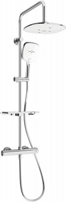 Mexen KT17  Set de  dus  montat pe perete cu cap de  dus  cu efect de ploaie si  baterie termostatica  ,  chrom/alb - 771501793-02
