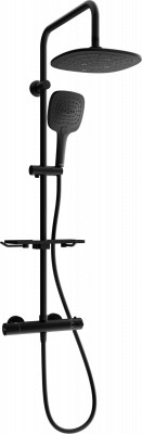Mexen KT17  Set de  dus  montat pe perete cu cap de  dus  cu efect de ploaie si  baterie termostatica  ,  negru - 771501793-70