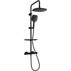 Mexen KT17  Set de  dus  montat pe perete cu cap de  dus  cu efect de ploaie si  baterie termostatica  ,  negru - 771501793-70 Baterie de dus 467680 Mexen