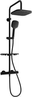 Mexen KT33  Set de  dus  montat pe perete cu cap de  dus  cu efect de ploaie si  baterie termostatica  ,  negru - 771503393-70
