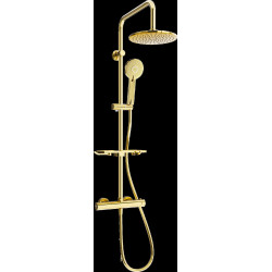 Mexen KT40  Set de  dus  montat pe perete cu cap de  dus  cu efect de ploaie si  baterie termostatica  ,  auriu - 771504093-50 Baterie de dus 467680 Mexen