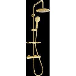 Mexen KT40  Set de  dus  montat pe perete cu cap de  dus  cu efect de ploaie si  baterie termostatica  ,  auriu - 771504093-50