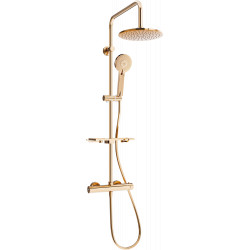 Mexen KT40  Set de  dus  montat pe perete cu cap de  dus  cu efect de ploaie si  baterie termostatica  , rose auriu - 771504093-60 Baterie de dus 467680 Mexen