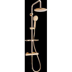 Mexen KT40  Set de  dus  montat pe perete cu cap de  dus  cu efect de ploaie si  baterie termostatica  , rose auriu - 771504093-60 Baterie de dus 467680 Mexen