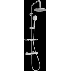 Mexen KT40  Set de  dus  montat pe perete cu cap de  dus  cu efect de ploaie si  baterie termostatica  , grafit - 771504093-66 Baterie de dus 467680 Mexen