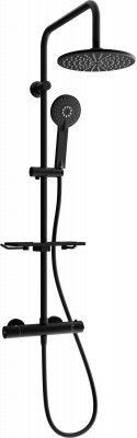 Mexen KT40  Set de  dus  montat pe perete cu cap de  dus  cu efect de ploaie si  baterie termostatica  ,  negru - 771504093-70