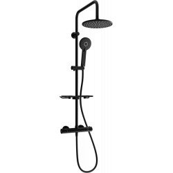 Mexen KT40  Set de  dus  montat pe perete cu cap de  dus  cu efect de ploaie si  baterie termostatica  ,  negru - 771504093-70 Baterie de dus 467680 Mexen