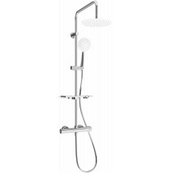 Mexen KT67  Set de  dus  montat pe perete cu cap de  dus  cu efect de ploaie si  baterie termostatica  ,  chrom/alb - 771506793-00 Baterie de dus 467680 Mexen