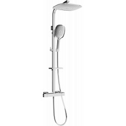 Mexen CQ22  Set de  dus  montat pe perete cu cap de  dus  cu efect de ploaie si  baterie termostatica  , chrom - 772502295-00 Baterie de dus 467680 Mexen