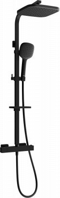 Mexen CQ33  Set de  dus  montat pe perete cu cap de  dus  cu efect de ploaie si  baterie termostatica  ,  negru - 772503395-70