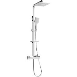 Mexen CQ45  Set de  dus  montat pe perete cu cap de  dus  cu efect de ploaie si  baterie termostatica  , chrom - 772504595-00 Baterie de dus 467680 Mexen