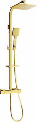 Mexen CQ45  Set de  dus  montat pe perete cu cap de  dus  cu efect de ploaie si  baterie termostatica  ,  auriu - 772504595-50
