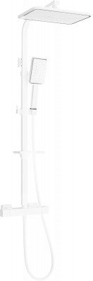 Mexen CQ54  Set de  dus  montat pe perete cu cap de  dus  cu efect de ploaie si  baterie termostatica  ,  alb/chrom - 772505495-21