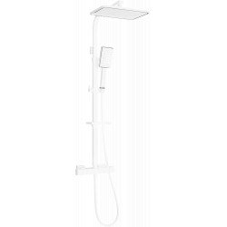 Mexen CQ54  Set de  dus  montat pe perete cu cap de  dus  cu efect de ploaie si  baterie termostatica  ,  alb/chrom - 772505495-21 Baterie de dus 467680 Mexen