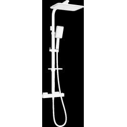 Mexen CQ54  Set de  dus  montat pe perete cu cap de  dus  cu efect de ploaie si  baterie termostatica  ,  alb/chrom - 772505495-21