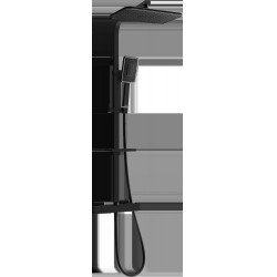 Mexen CQ54  Set de  dus  montat pe perete cu cap de  dus  cu efect de ploaie si  baterie termostatica  ,  negru/chrom - 772505495-71 Baterie de dus 467680 Mexen