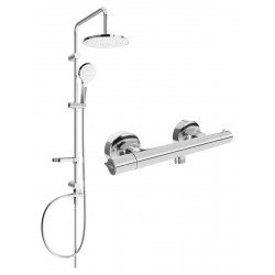Mexen Erik Set de  dus  montat pe perete cu cap de  dus  cu efect de ploaie si  baterie termostatica  de  dus  Slim, chrom - 77105205-00 Baterie de dus 467680 Mexen