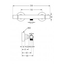 Mexen Carl Set de  dus  montat pe perete cu cap de  dus  cu efect de ploaie si  baterie termostatica  de  dus  Slim, chrom - 77105240-00