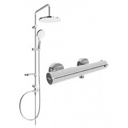 Mexen Erik Set de  dus  montat pe perete cu cap de  dus  cu efect de ploaie si  baterie termostatica  de  dus  Kai, chrom - 77100205-00 Baterie de dus 467680 Mexen