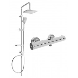 Mexen Sven Set de  dus  montat pe perete cu cap de  dus  cu efect de ploaie si  baterie termostatica  de  dus  Kai, chrom - 77150262-00 Baterie de dus 467680 Mexen