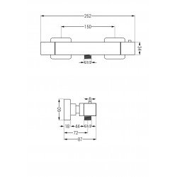 Mexen Erik Set de  dus  montat pe perete cu cap de  dus  cu efect de ploaie si  baterie termostatica  de  dus  Cube, chrom - 77200205-00