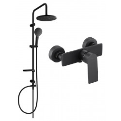 Mexen Erik  set de  dus  montat pe perete cu cap de  dus  cu efect de ploaie si  baterie de  dus   Alexa,  negru - 71240205-70 Baterie de dus 467680 Mexen