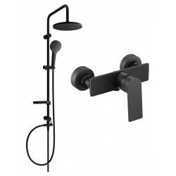 Mexen Erik  set de  dus  montat pe perete cu cap de  dus  cu efect de ploaie si  baterie de  dus   Alexa,  negru - 71240205-70