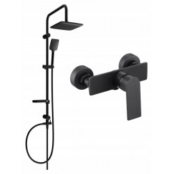 Mexen Sven  set de  dus  montat pe perete cu cap de  dus  cu efect de ploaie si  baterie de  dus   Alexa,  negru - 71240262-70