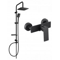 Mexen Sven  set de  dus  montat pe perete cu cap de  dus  cu efect de ploaie si  baterie de  dus   Alexa,  negru - 71240262-70