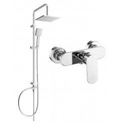 Mexen Tord  set de  dus  montat pe perete cu cap de  dus  cu efect de ploaie si  baterie de  dus   si lo, chrom - 71340200-00