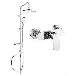 Mexen Erik  set de  dus  montat pe perete cu cap de  dus  cu efect de ploaie si  baterie de  dus   si lo, chrom - 71340205-00 Baterie de dus 467680 Mexen